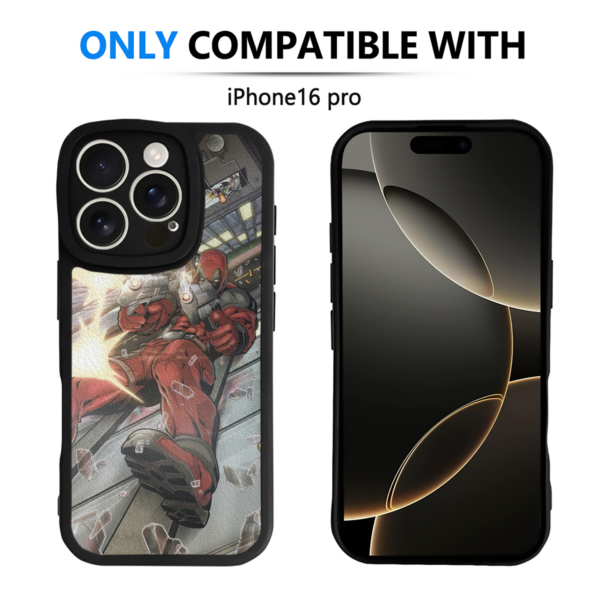 （画像用） Deadpool デッドプール 【iPhone 16シリーズ対応】シリコンスマホケース（レザー調） 材質：シリコン